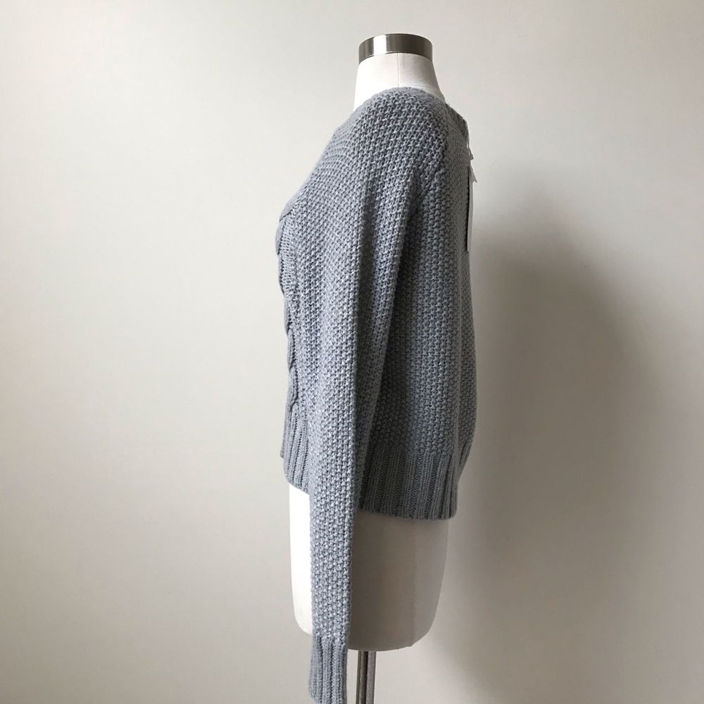 Eileen Fisher Cable Knit Crop Wool Blend Sweater - Picture 3 of 7